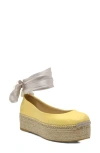Free People Starboard Ankle Wrap Platform Espadrille In Lemon