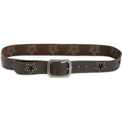 Free People Starcrossed Studded Leather Belt In Brown