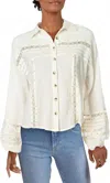Free People Stars Print Button-down Top In Ivory In Neutral