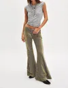 Free People Start Me Up Flare Pants In Mosstone In Multi