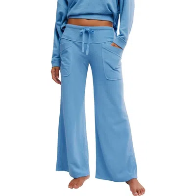 Free People Staycation Lounge Pant In Blissful Blue In Multi
