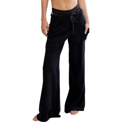 Free People Staycation Lounge Pants In Black