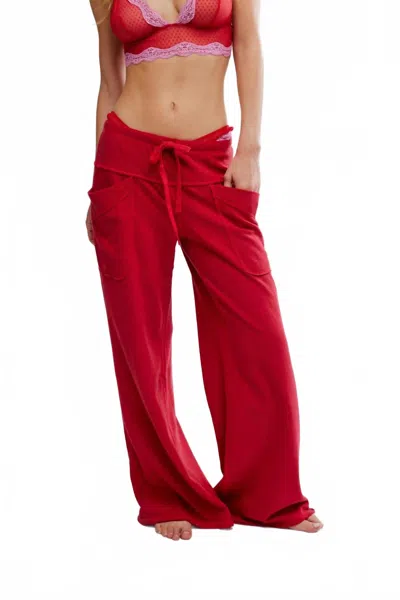 Free People Staycation Lounge Pants In Red