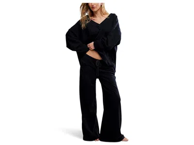 Free People Staycation Pullover Women's Pajama Sets Black: Xl