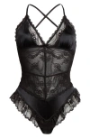 Free People X Intimately Staying Home Bodysuit In Black