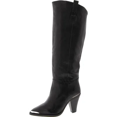 Free People Stevie Boot Womens Tall Leather Knee-high Boots In Black