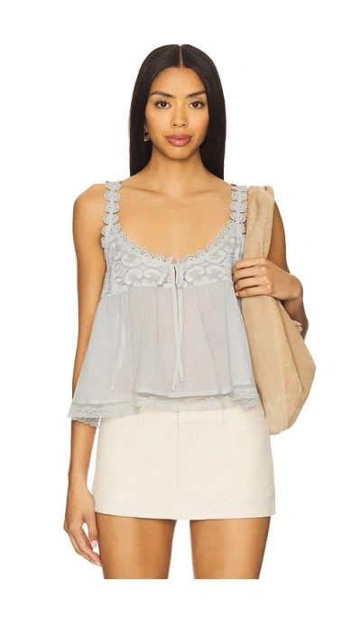 Free People Stevie Lace Tank In Blue