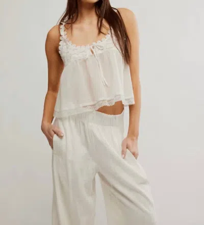 Free People Stevie Lace Tank Top In White