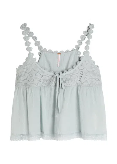 FREE PEOPLE FREE PEOPLE STEVIE LACE-TRIMMED COTTON TOP