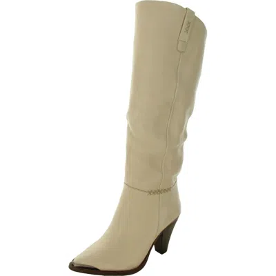 Free People Stevie Womens Open Stitch Leather Knee-high Boots In Green ...