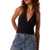 Free People Still Here Ruched Halter Top In Black