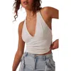 Free People Still Here Ruched Halter Top In Ivory
