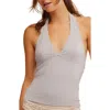 Free People Still Here Ruched Halter Top In Raindrops