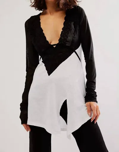 Free People Stock Long Sleeves Top In Black Combo