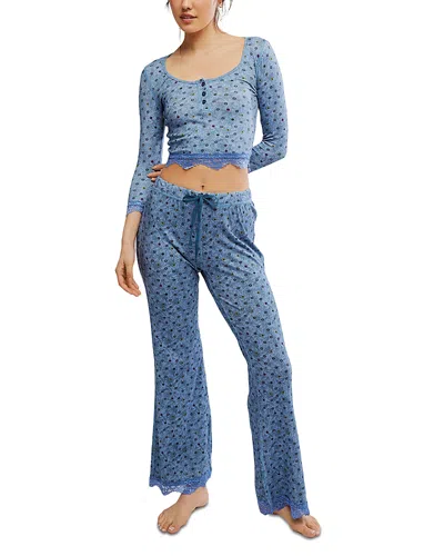 Free People Stolen Dance Sleep Set In Blue