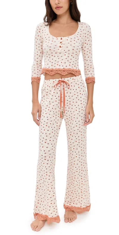 Free People Stolen Dance Sleep Set Cream Combo In Multi