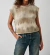 FREE PEOPLE STOLEN HEARTS WASHED VEST IN TAUPE GREY COMBO