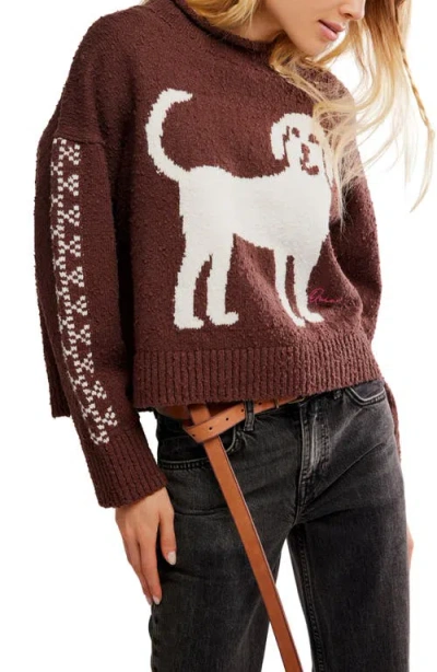 Free People Story Book Cotton Blend Sweater In Brown