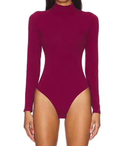 Free People Straps In The Back Bodysuit In Wine Combo In Multi