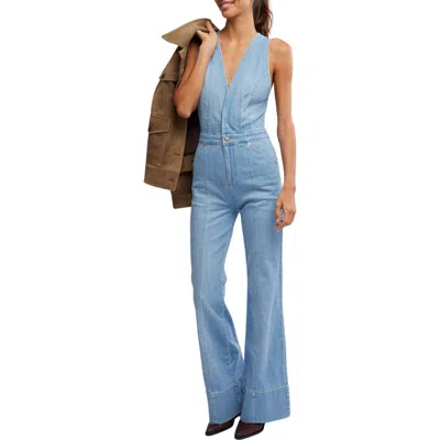 FREE PEOPLE FREE PEOPLE STRATUS CUTOUT DENIM JUMPSUIT