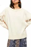 Free People Street Fair Ivory Sweater Tunic Oversized Pullover In Beige In Neutral
