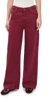 Free People Stride High Waist Wide Leg Jeans In Burgundy