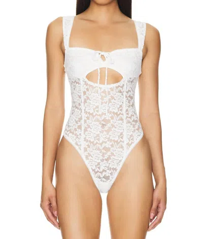 Free People Strike A Pose Bodysuit In White
