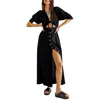 Free People String Of Hearts Womens Cut-out Knot Front Maxi Dress In Black