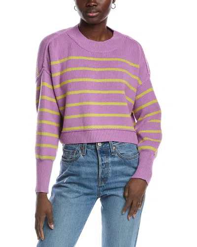 Free People Stripe Easy Street Crop Pullover In Red