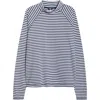 Free People Stripe Raglan Sleeve Cotton Top In Multi