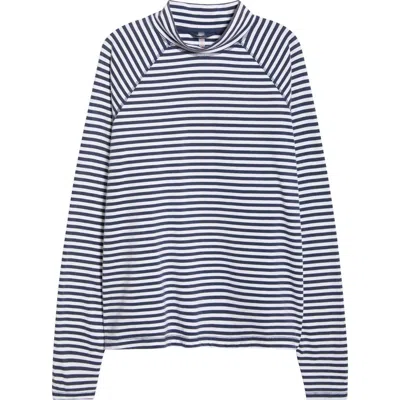 Free People Stripe Raglan Sleeve Cotton Top In Multi