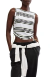 Free People Stripe Sport Mode Muscle T-shirt In Black Combo