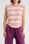 Free People Stripe Sport Mode Muscle T-shirt In Multi