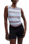Free People Stripe Sport Mode Muscle T-shirt In Steel Combo