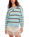 Free People Striped Alma Pullover Sweatshirt In Blue
