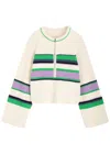 Free People Striped Greta Half Zip Sweater In Sugar Swirl Combo In Multicoloured