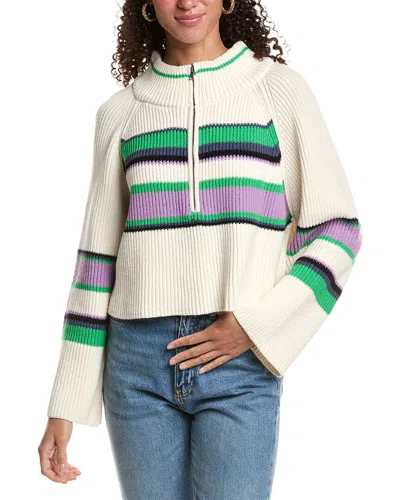 Free People Striped Greta 1/2-zip Pullover