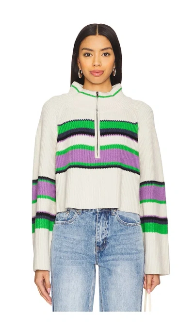 FREE PEOPLE STRIPED GRETA HALF ZIP
