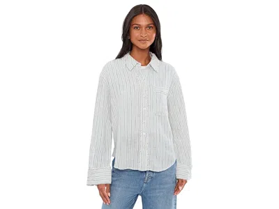 Free People Striped Linen Laurel Women's Clothing Ivory Combo: Xl (women's 16) In White