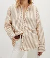 Free People Striped Varsity Vibes Shirt In Ivory Combo In Neutral