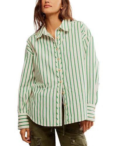 FREE PEOPLE STRIPED VARSITY VIBES SHIRT