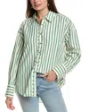 Free People Varsity Vibes Stripe Oversize Cotton Button-up Shirt
