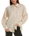 Free People Striped Varsity Vibes Shirt In Ivory Combo In Neutral