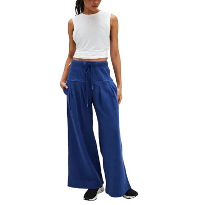 Free People Studio Siren Wide Leg Pants In Black Grape In Blue