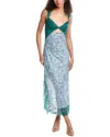 Free People Suddenly Fine Floral Print Cutout Lace Trim Nightgown