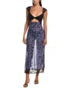 Free People Suddenly Fine Maxi Slip Dress Evening Combo In Blue