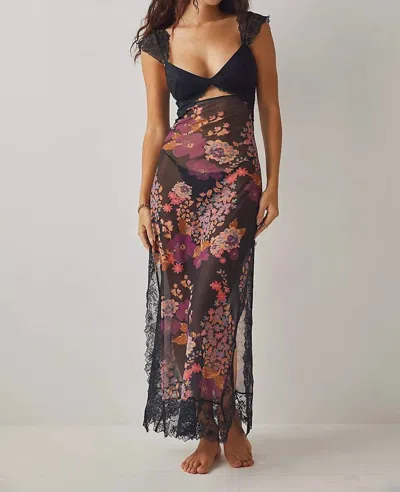 Free People Suddenly Fine Maxi Slip In Black Combo