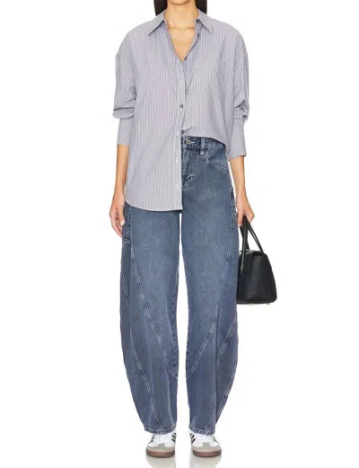 Free People Sugar And Spice Barrel Jeans In Beatrix Indigo In Blue