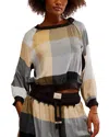 Free People Sugar Cookie Flannel Pajama Sweatshirt In Neutral Combo