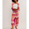 Free People Sugar Cookie Flannel Pant In Warm Combo In Multi
